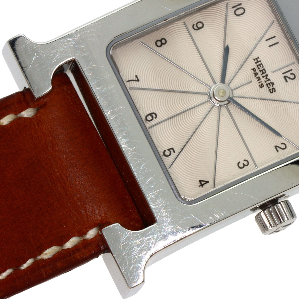 HERMES Watches Quartz HH1.210 Stainless Steel, Leather Silver H watch Deburuturu Silver dial Women  d