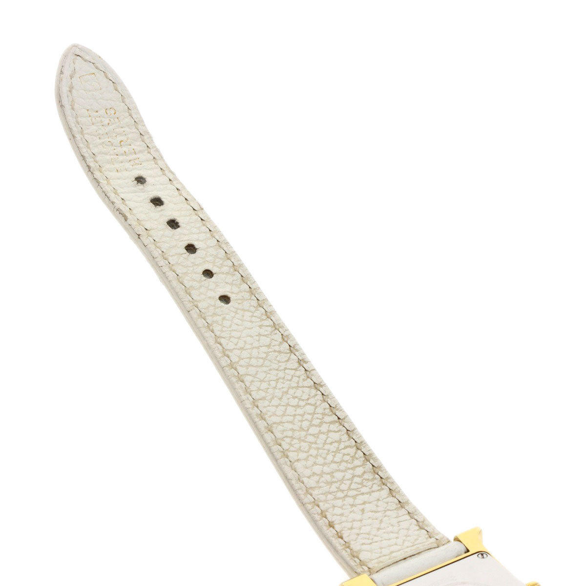 HERMES Watches Quartz HH1.201 Gold Plated, Leather gold H watch white dial Women  d