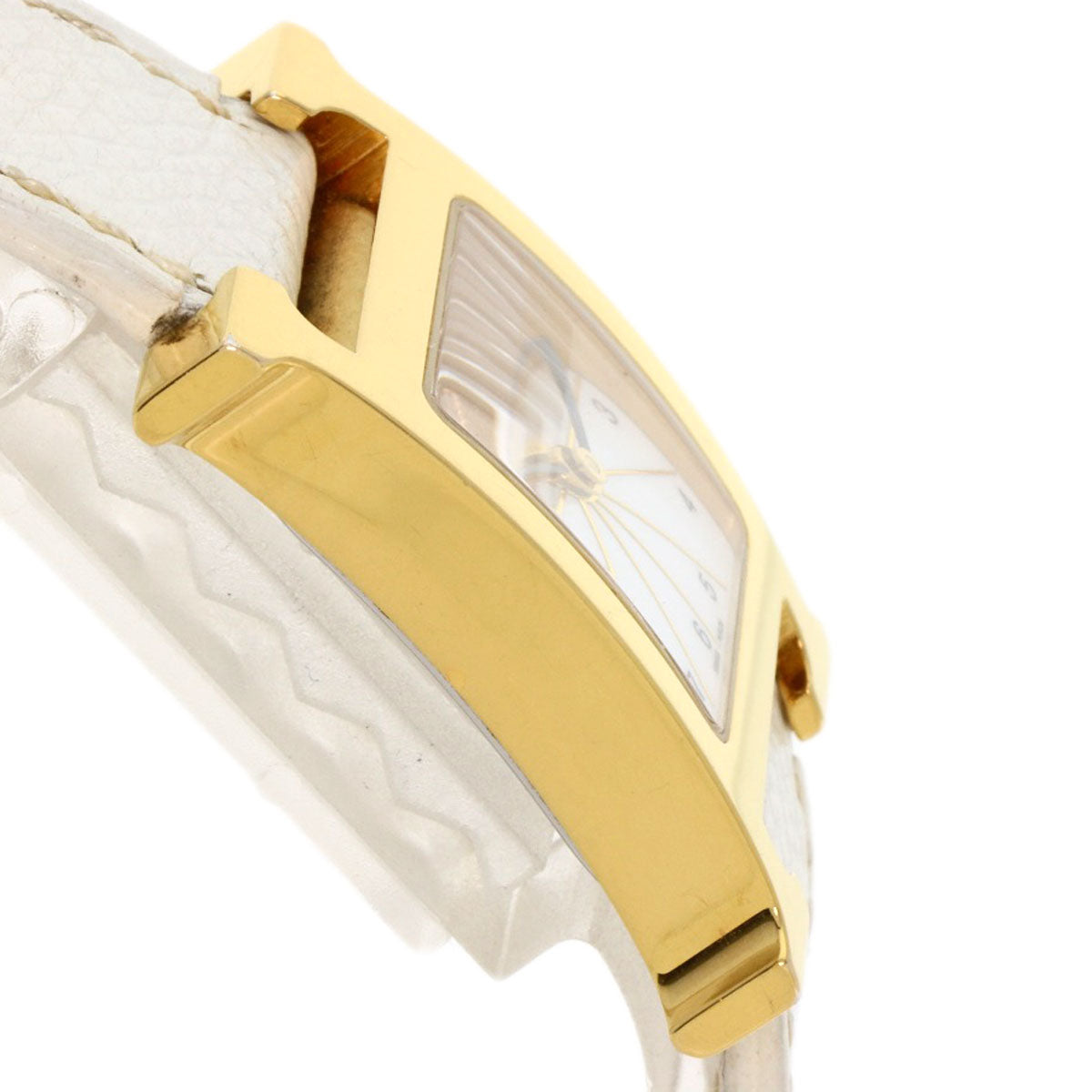 HERMES Watches Quartz HH1.201 Gold Plated, Leather gold H watch white dial Women  d
