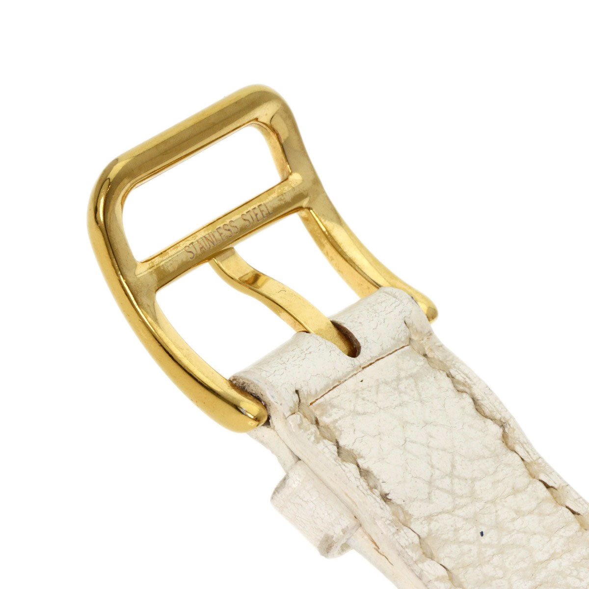 HERMES Watches Quartz HH1.201 Gold Plated, Leather gold H watch white dial Women  d