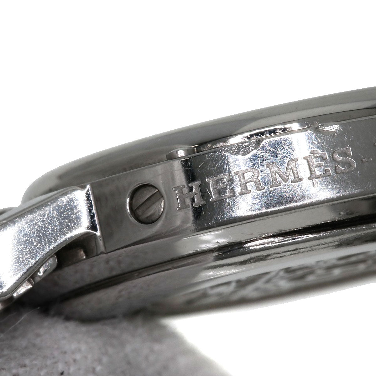 HERMES Watches Quartz CL4.210 Stainless Steel , Stainless Steel Silver Clipper black dial Women  d