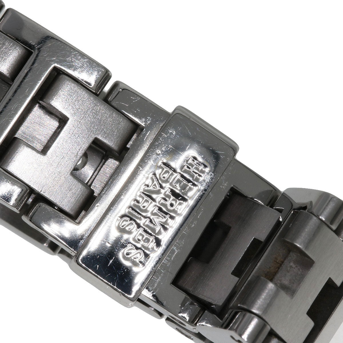 HERMES Watches Quartz CL4.210 Stainless Steel , Stainless Steel Silver Clipper black dial Women  d