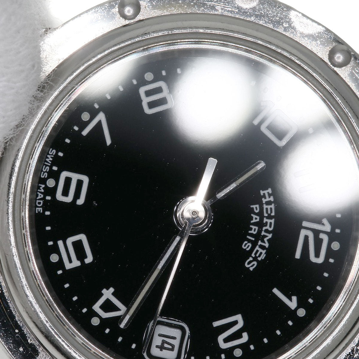 HERMES Watches Quartz CL4.210 Stainless Steel , Stainless Steel Silver Clipper black dial Women  d