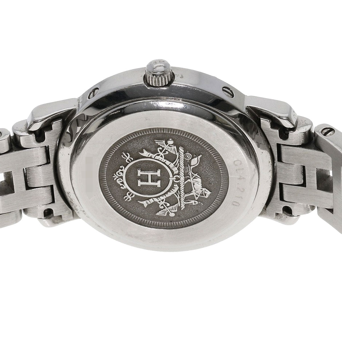 HERMES Watches Quartz CL4.210 Stainless Steel , Stainless Steel Silver Clipper black dial Women  d