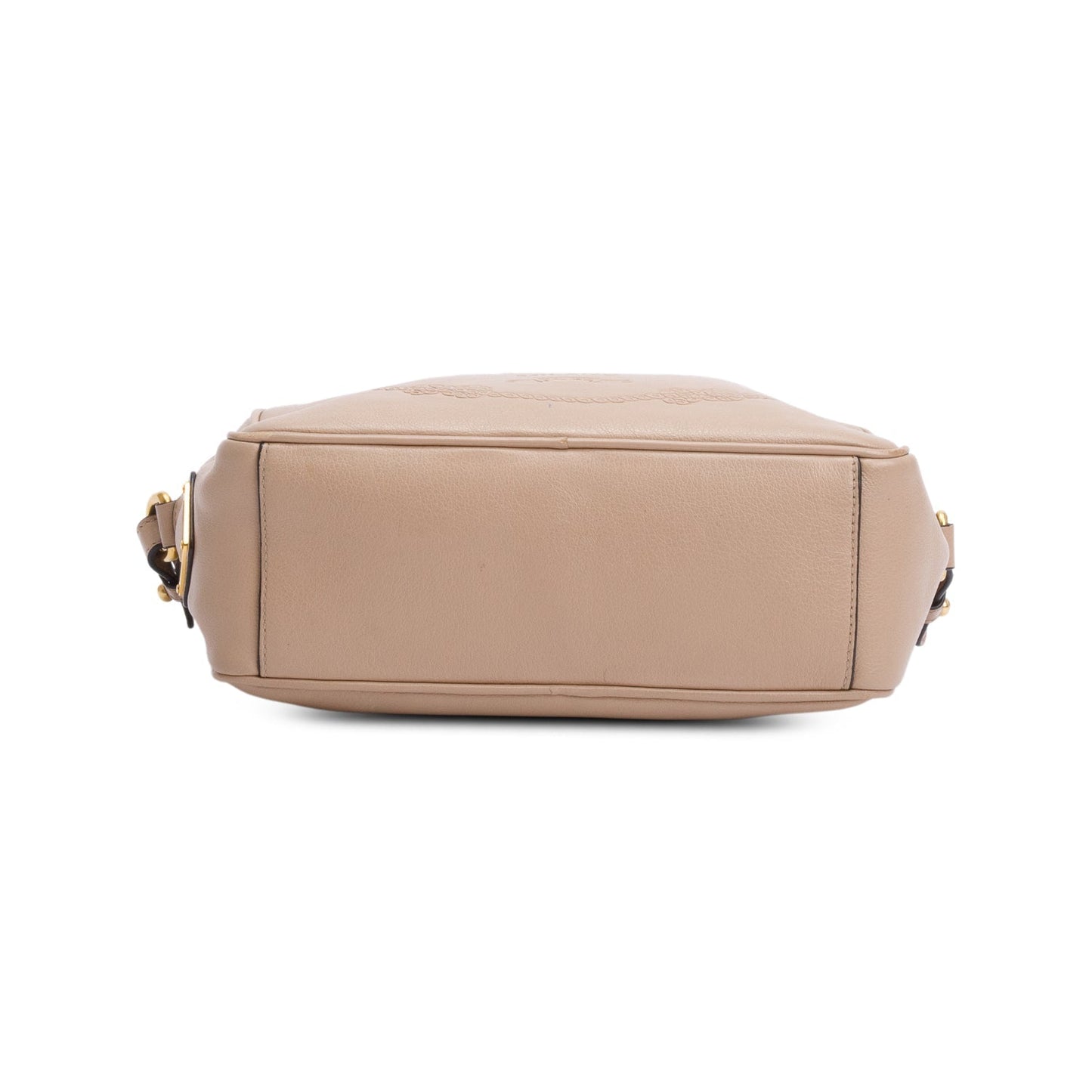 Prada Beige Glace Calf Leather Logo Camera Crossbody Bag