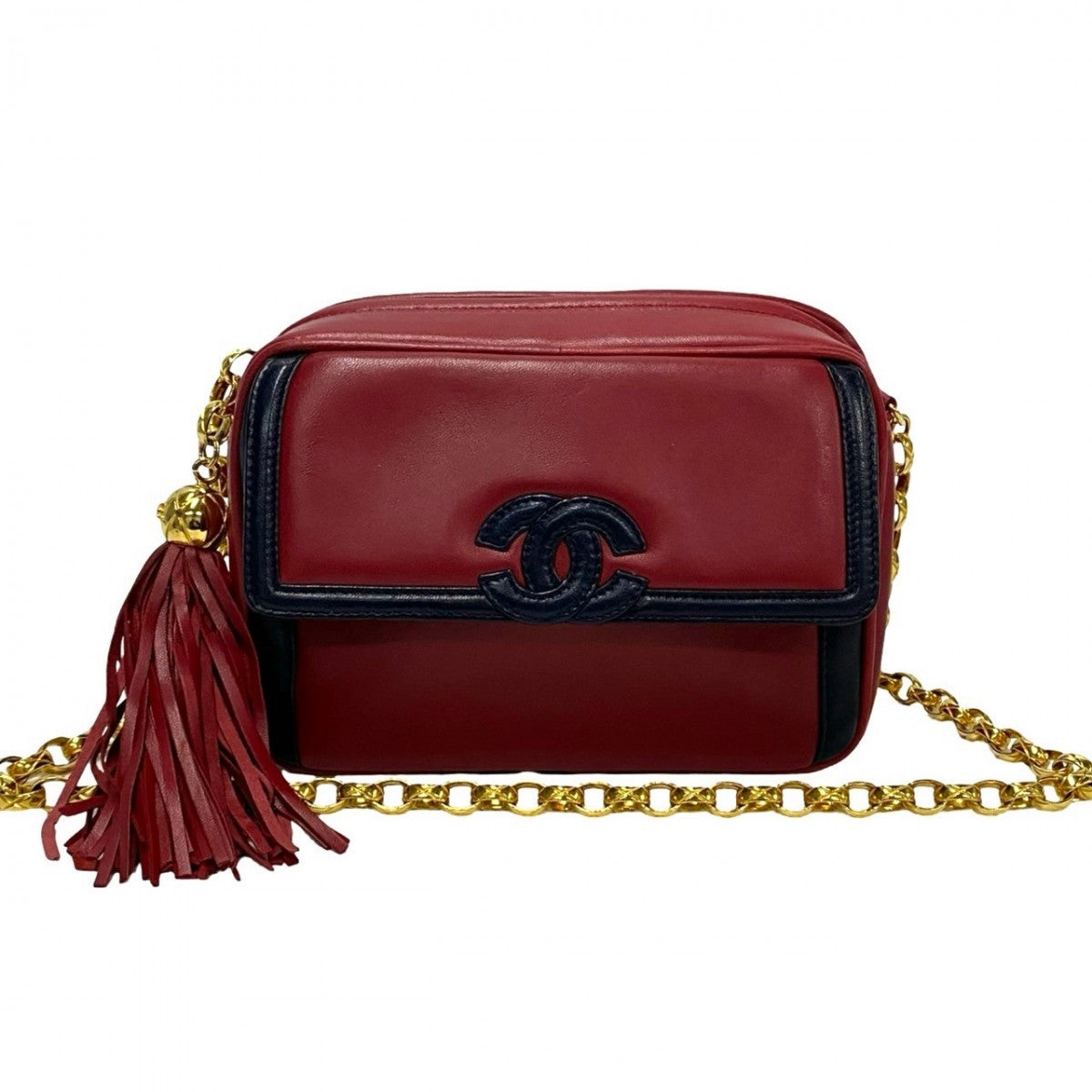 CHANEL Shoulder Bag lambskin Red COCO Mark Women