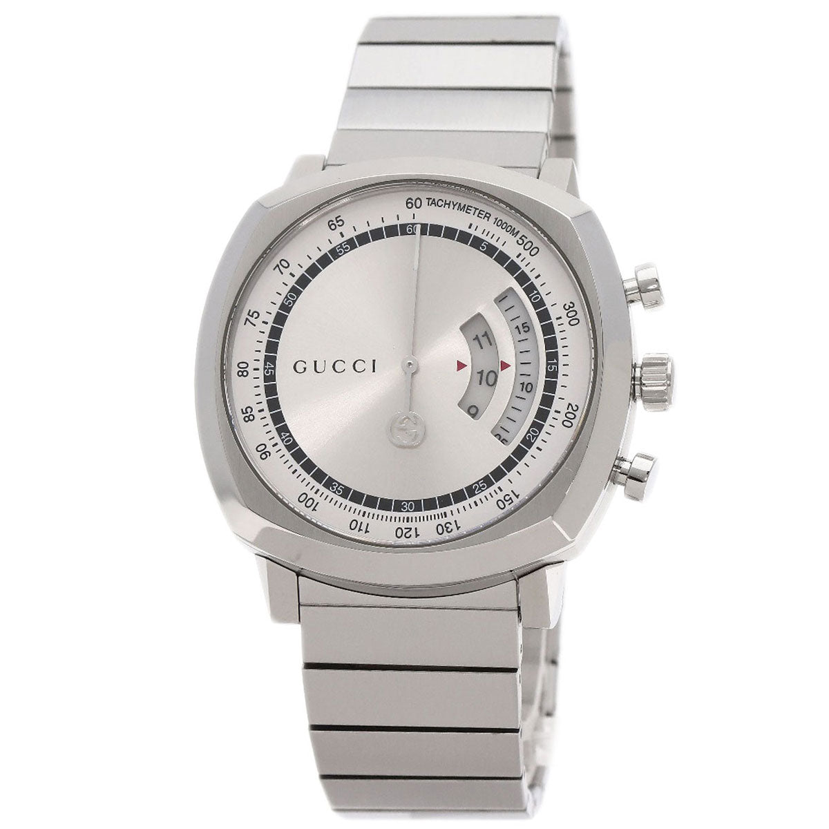 GUCCI Watches Quartz YA157302 Stainless Steel , Stainless Steel Silver Grip Chronograph Silver dial mens  d