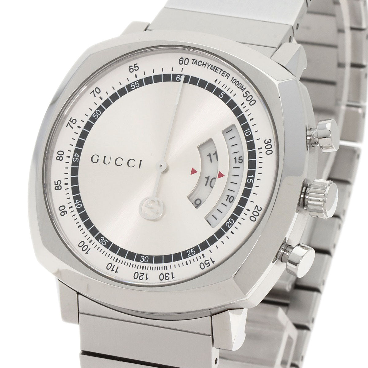 GUCCI Watches Quartz YA157302 Stainless Steel , Stainless Steel Silver Grip Chronograph Silver dial mens  d