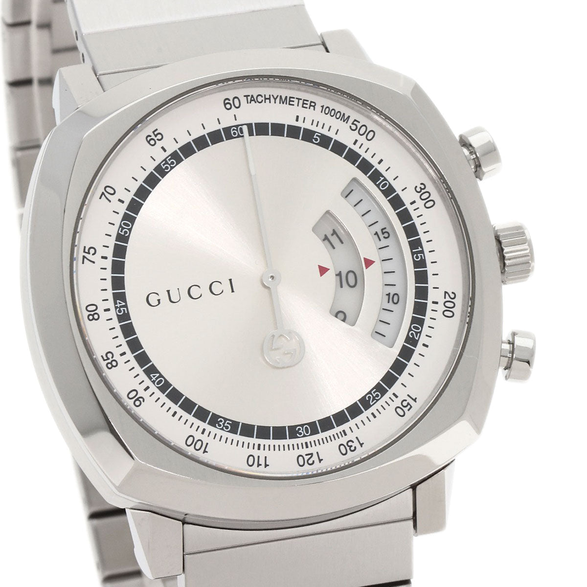 GUCCI Watches Quartz YA157302 Stainless Steel , Stainless Steel Silver Grip Chronograph Silver dial mens  d