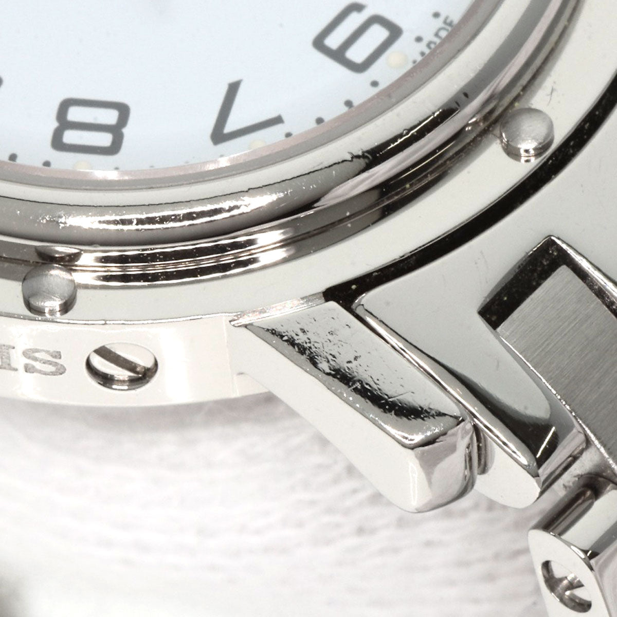 HERMES Watches Quartz CL4.210 Stainless Steel , Stainless Steel Silver Clipper new buckle white dial Women  d
