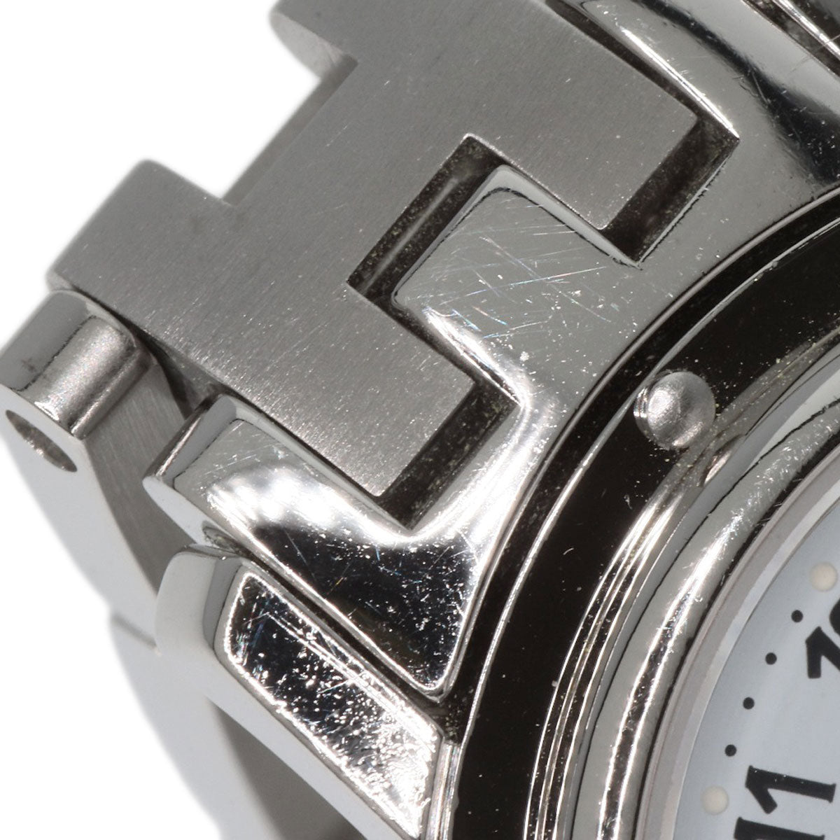 HERMES Watches Quartz CL4.210 Stainless Steel , Stainless Steel Silver Clipper new buckle white dial Women  d