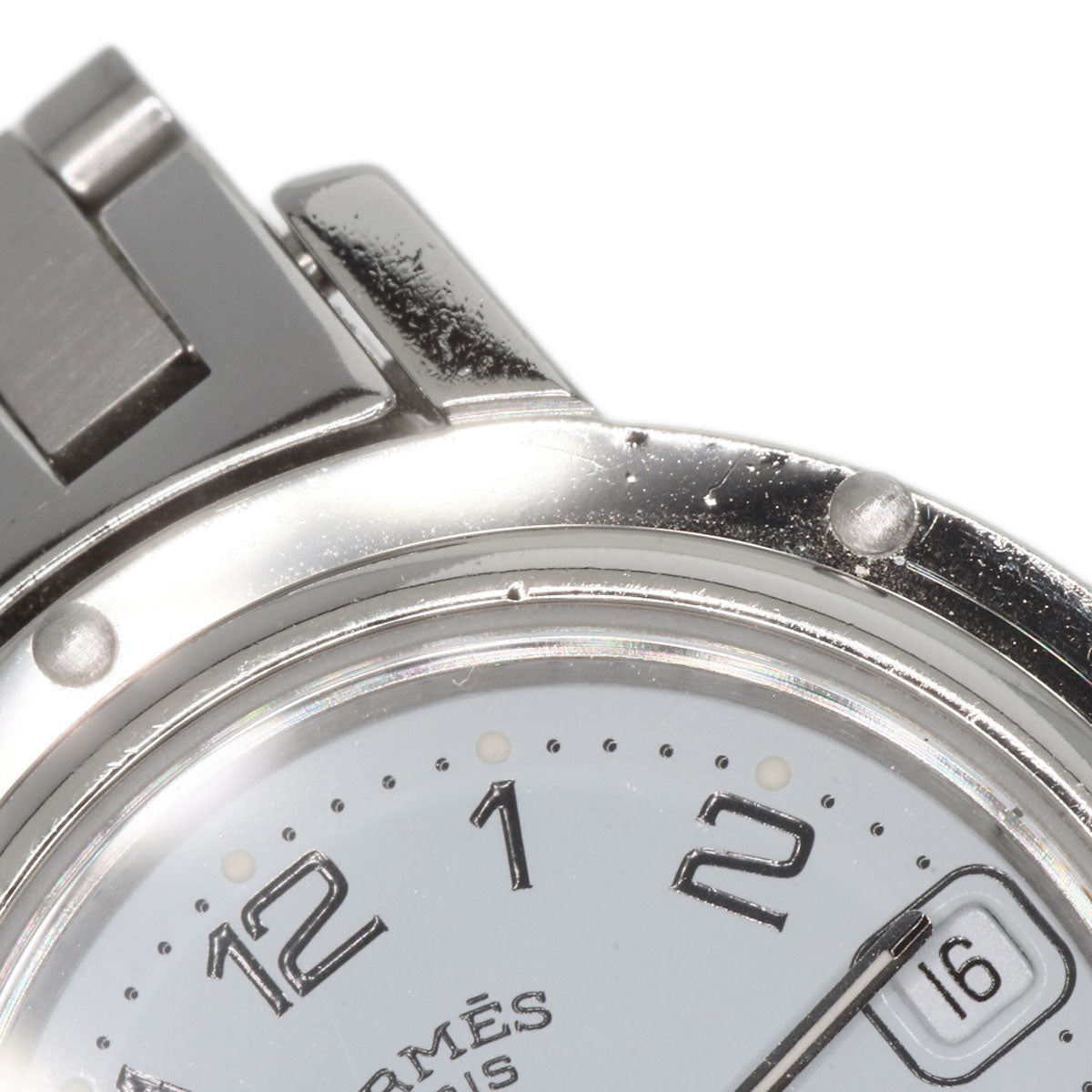 HERMES Watches Quartz CL4.210 Stainless Steel , Stainless Steel Silver Clipper new buckle white dial Women  d