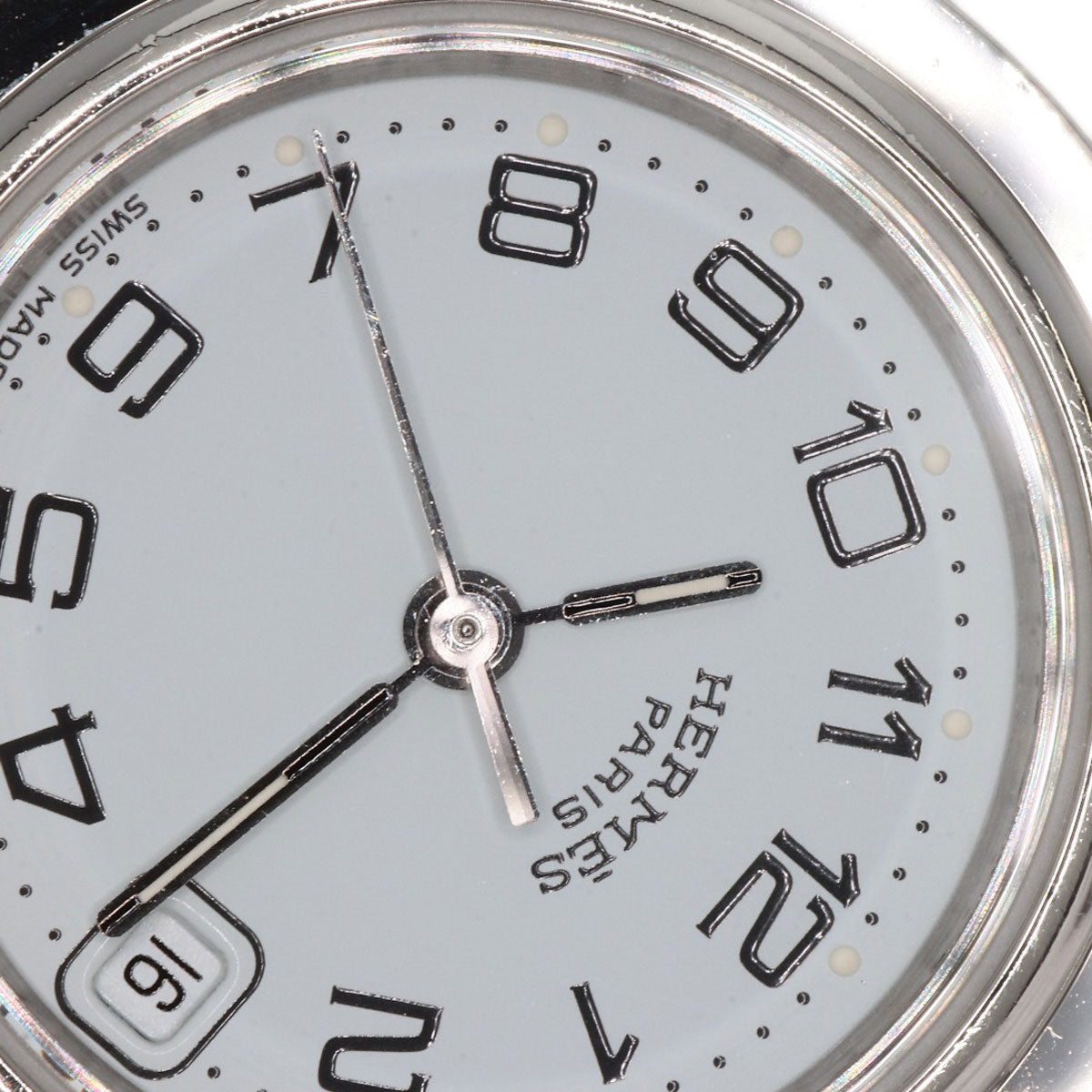 HERMES Watches Quartz CL4.210 Stainless Steel , Stainless Steel Silver Clipper new buckle white dial Women  d