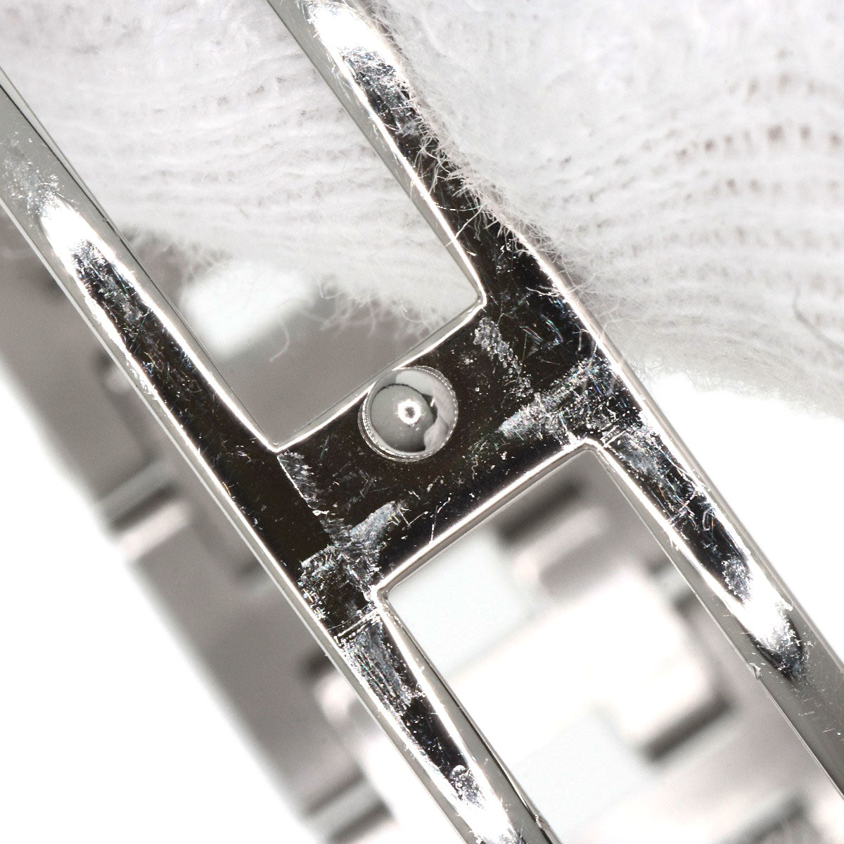 HERMES Watches Quartz CL4.210 Stainless Steel , Stainless Steel Silver Clipper new buckle white dial Women  d