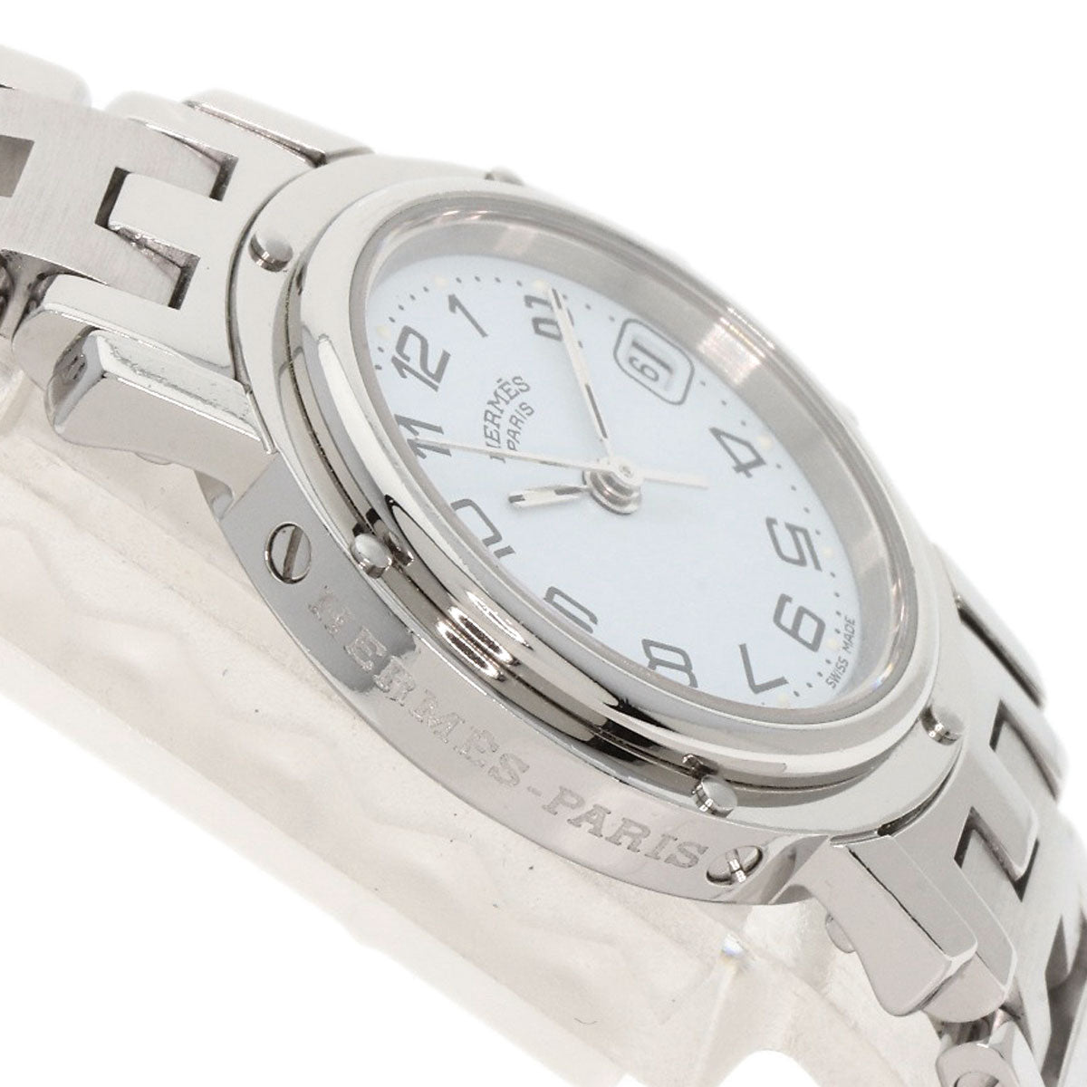 HERMES Watches Quartz CL4.210 Stainless Steel , Stainless Steel Silver Clipper new buckle white dial Women  d
