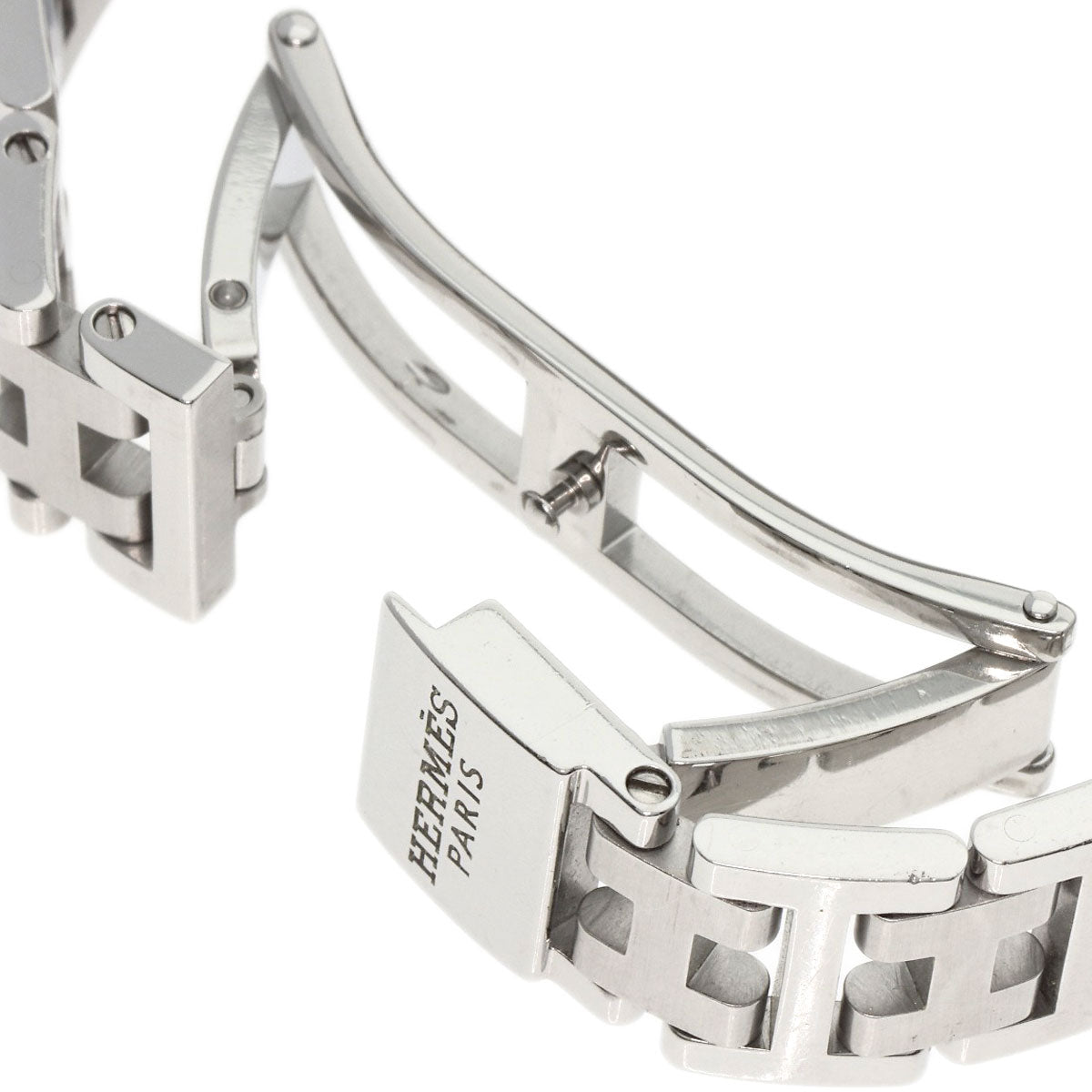 HERMES Watches Quartz CL4.210 Stainless Steel , Stainless Steel Silver Clipper new buckle white dial Women  d