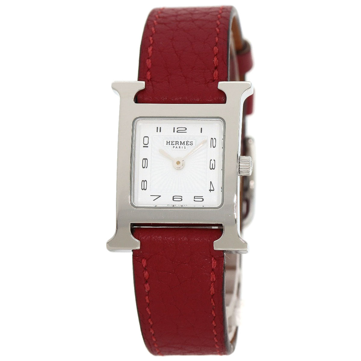 HERMES Watches Quartz HH11.210 Stainless Steel, Leather Silver H watch white dial Women  d