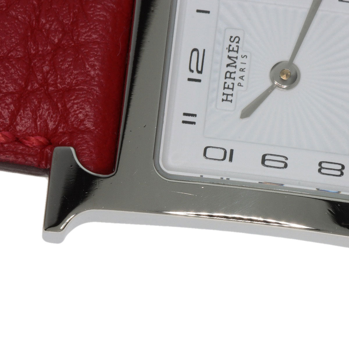 HERMES Watches Quartz HH11.210 Stainless Steel, Leather Silver H watch white dial Women  d