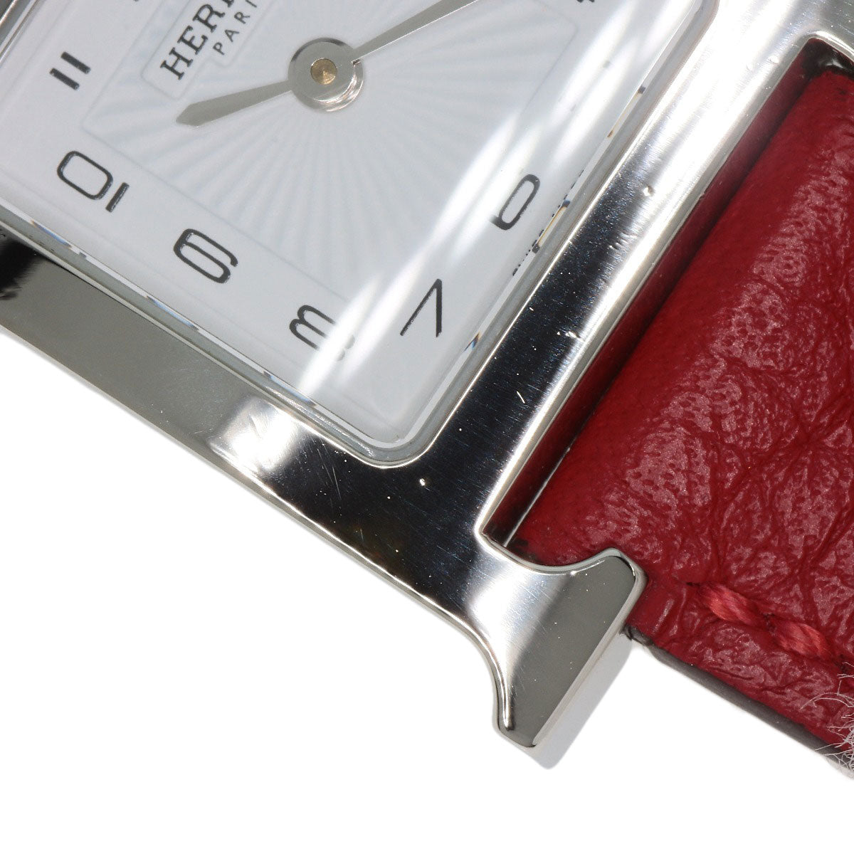 HERMES Watches Quartz HH11.210 Stainless Steel, Leather Silver H watch white dial Women  d