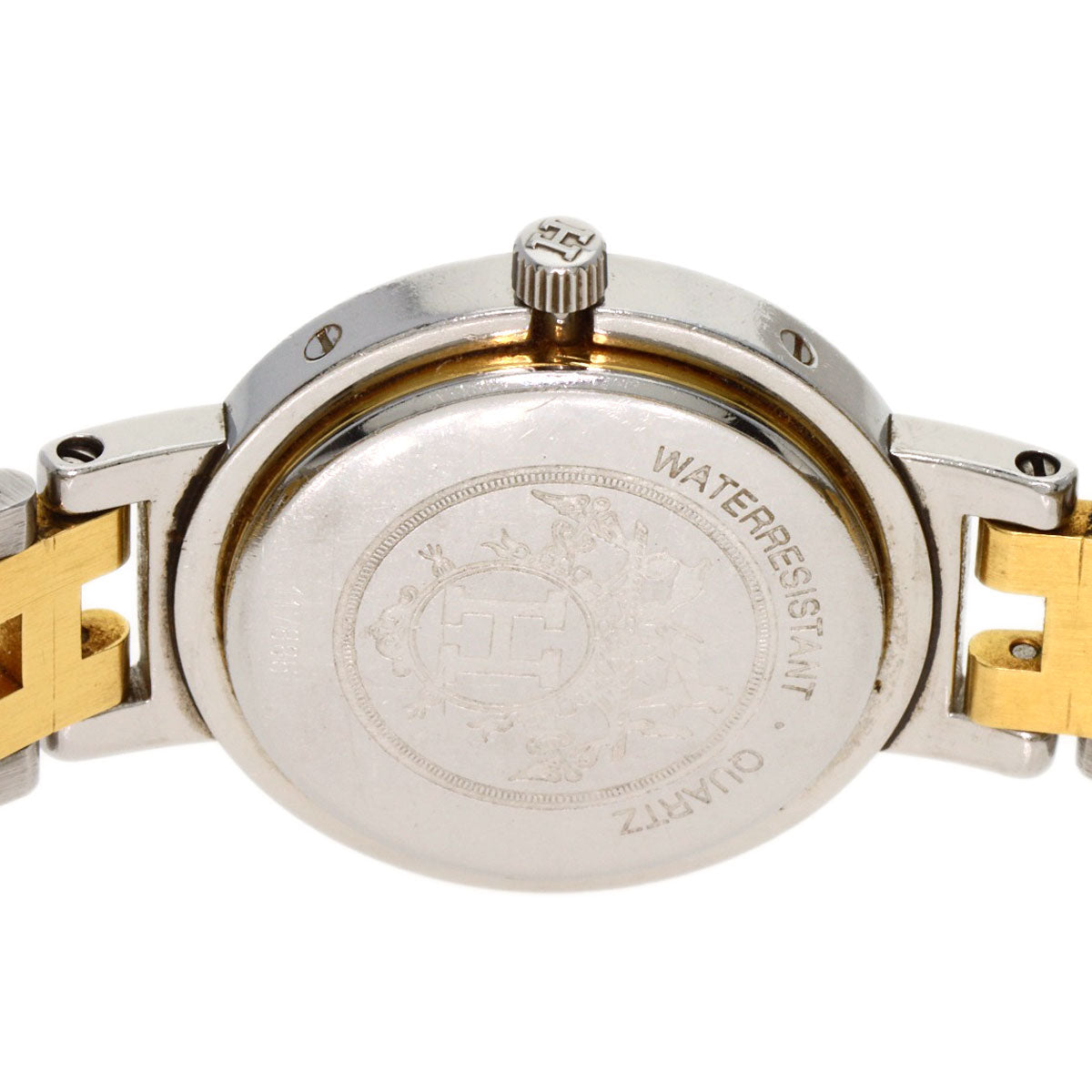 HERMES Watches Quartz Stainless Steel , SSxGP gold Clipper Old Belt Ivory dial Women  d