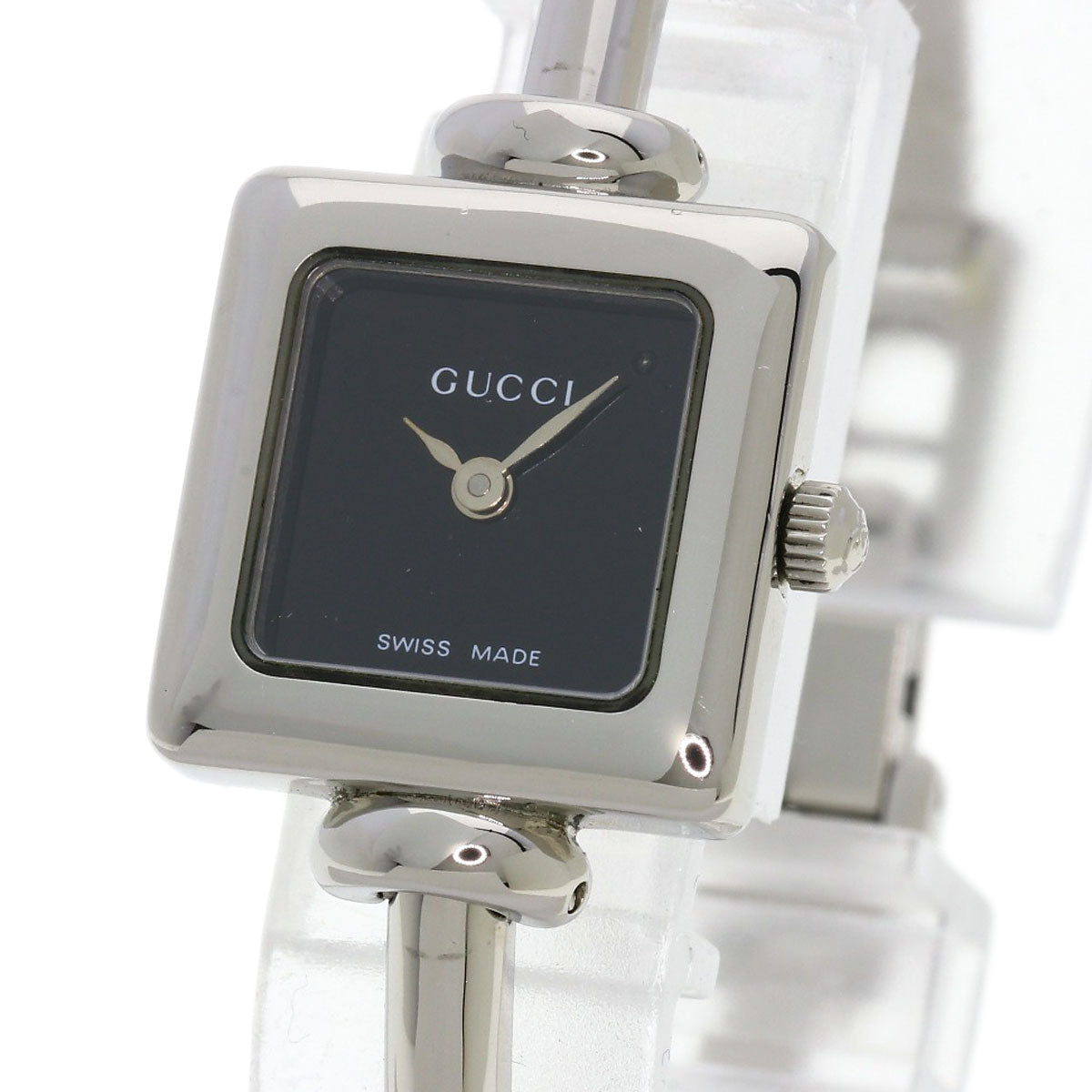 GUCCI Watches Quartz Stainless Steel , Stainless Steel Silver 1900L black dial Women  d