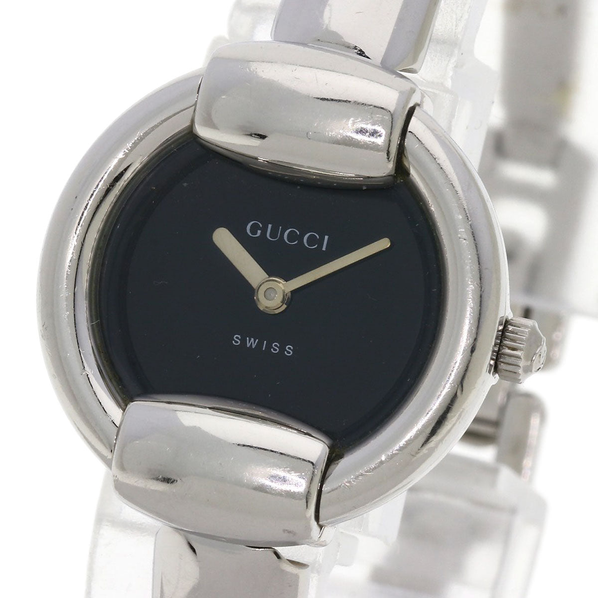 GUCCI Watches Quartz Stainless Steel , Stainless Steel Silver 1400L black dial Women  d