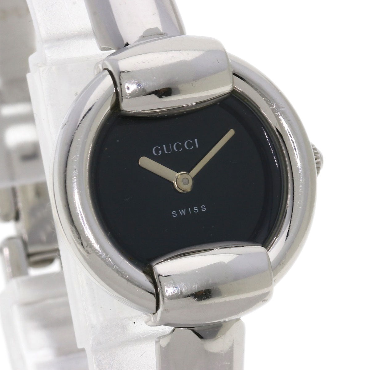 GUCCI Watches Quartz Stainless Steel , Stainless Steel Silver 1400L black dial Women  d