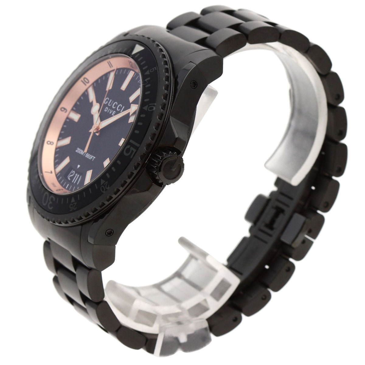 GUCCI Watches Quartz YA136.2 Stainless Steel , Stainless Steel black Dive black dial mens  d