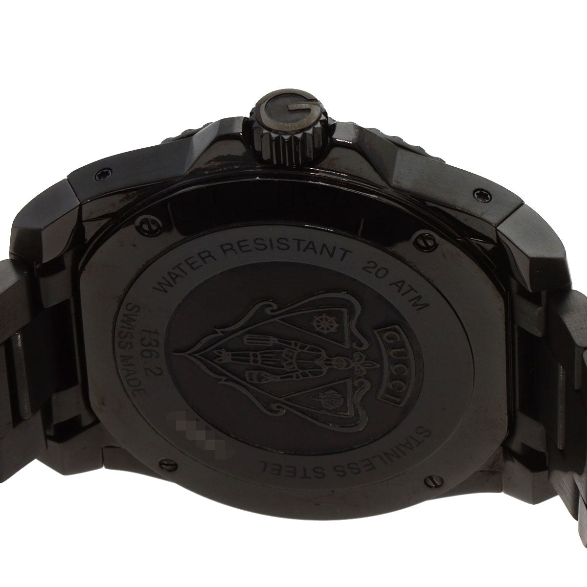 GUCCI Watches Quartz YA136.2 Stainless Steel , Stainless Steel black Dive black dial mens  d