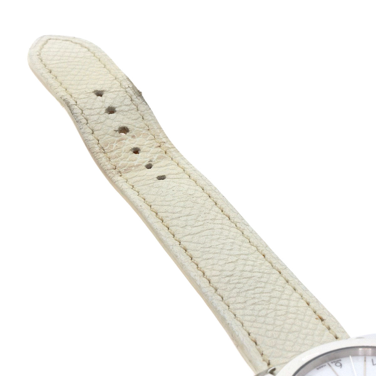 HERMES Watches Quartz HR1.510 Stainless Steel, Leather Silver H watch Rondo white dial Women  d