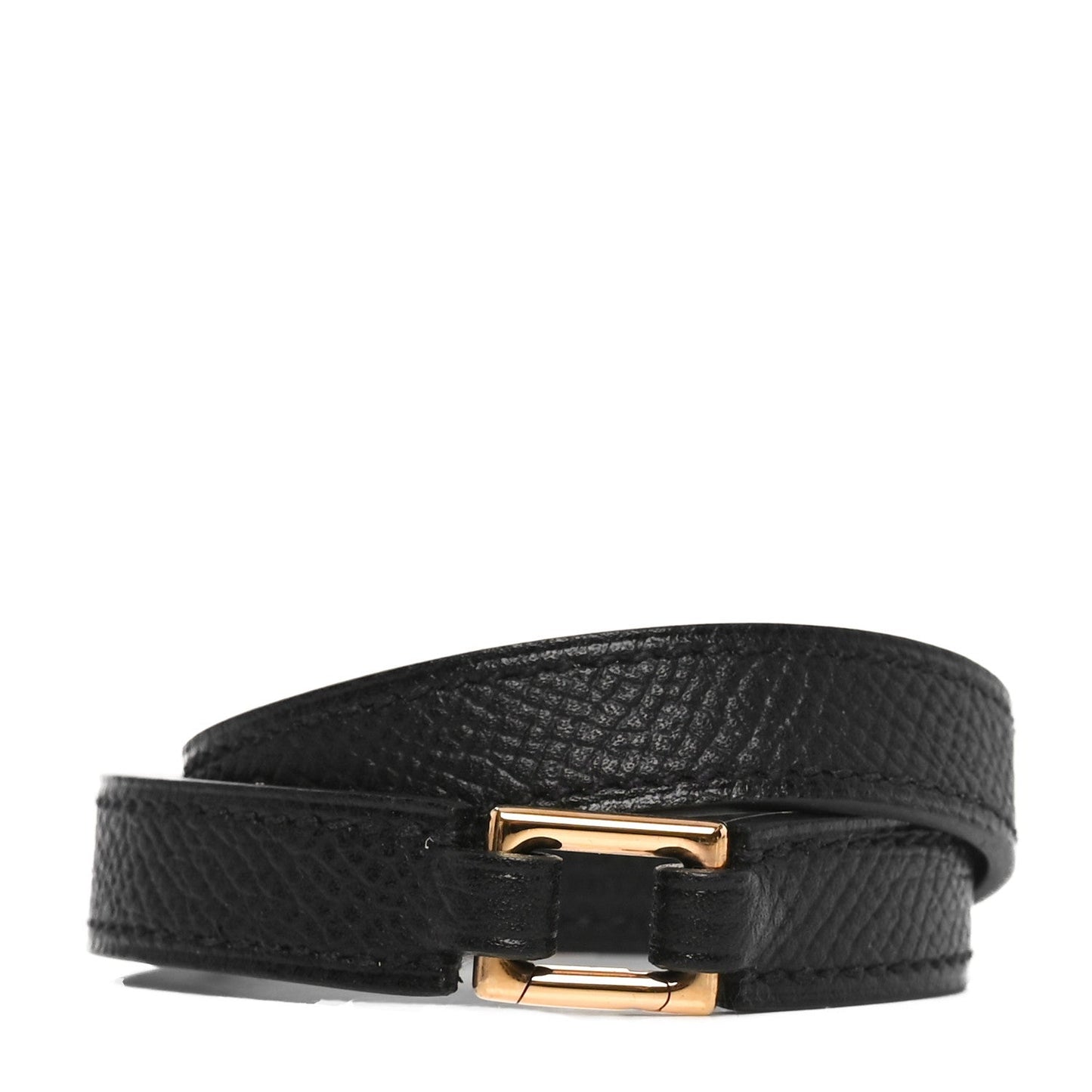 Hermes Epsom Rivale Double Tour Bracelet XS Black