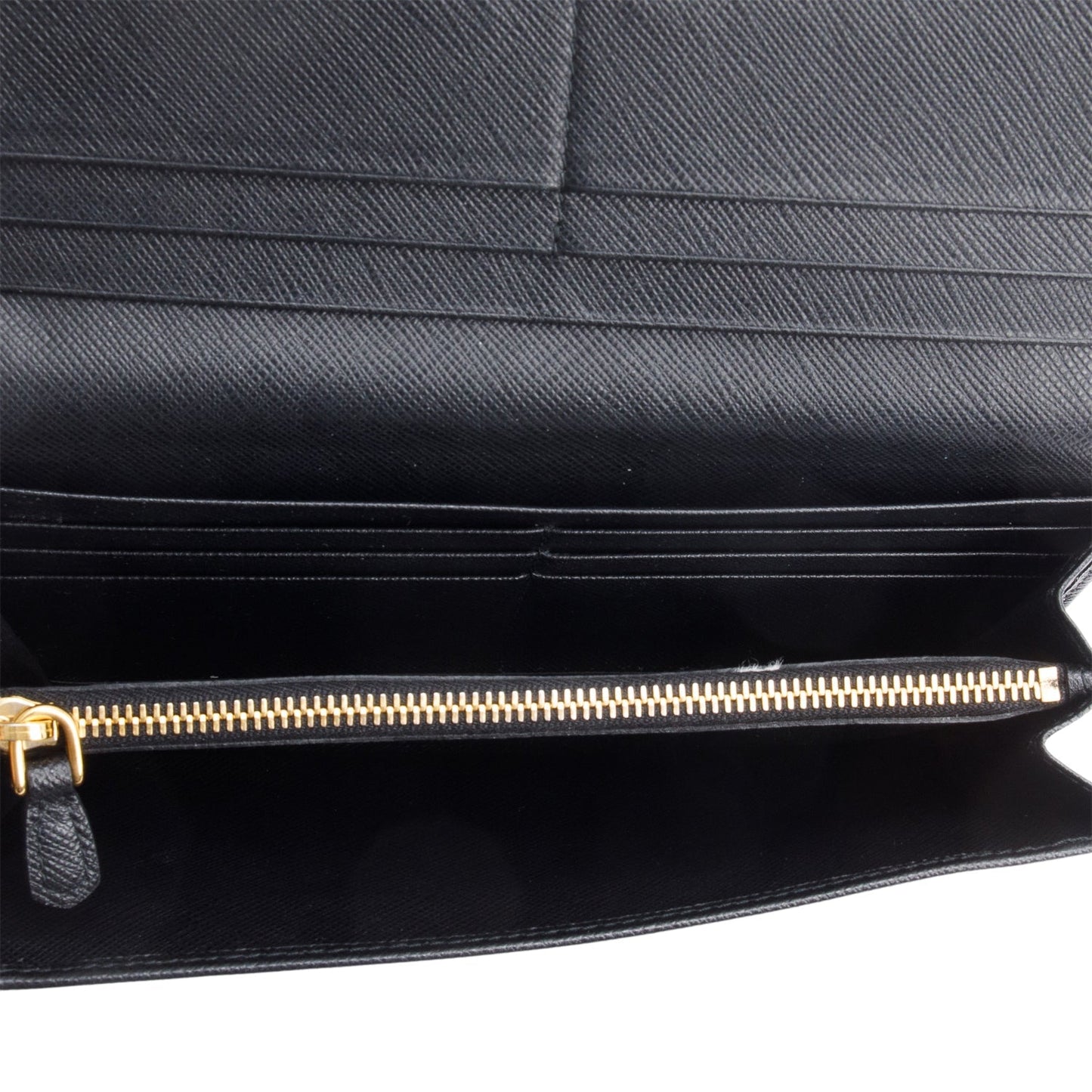 Prada Black Saffiano Metal Continental Wallet