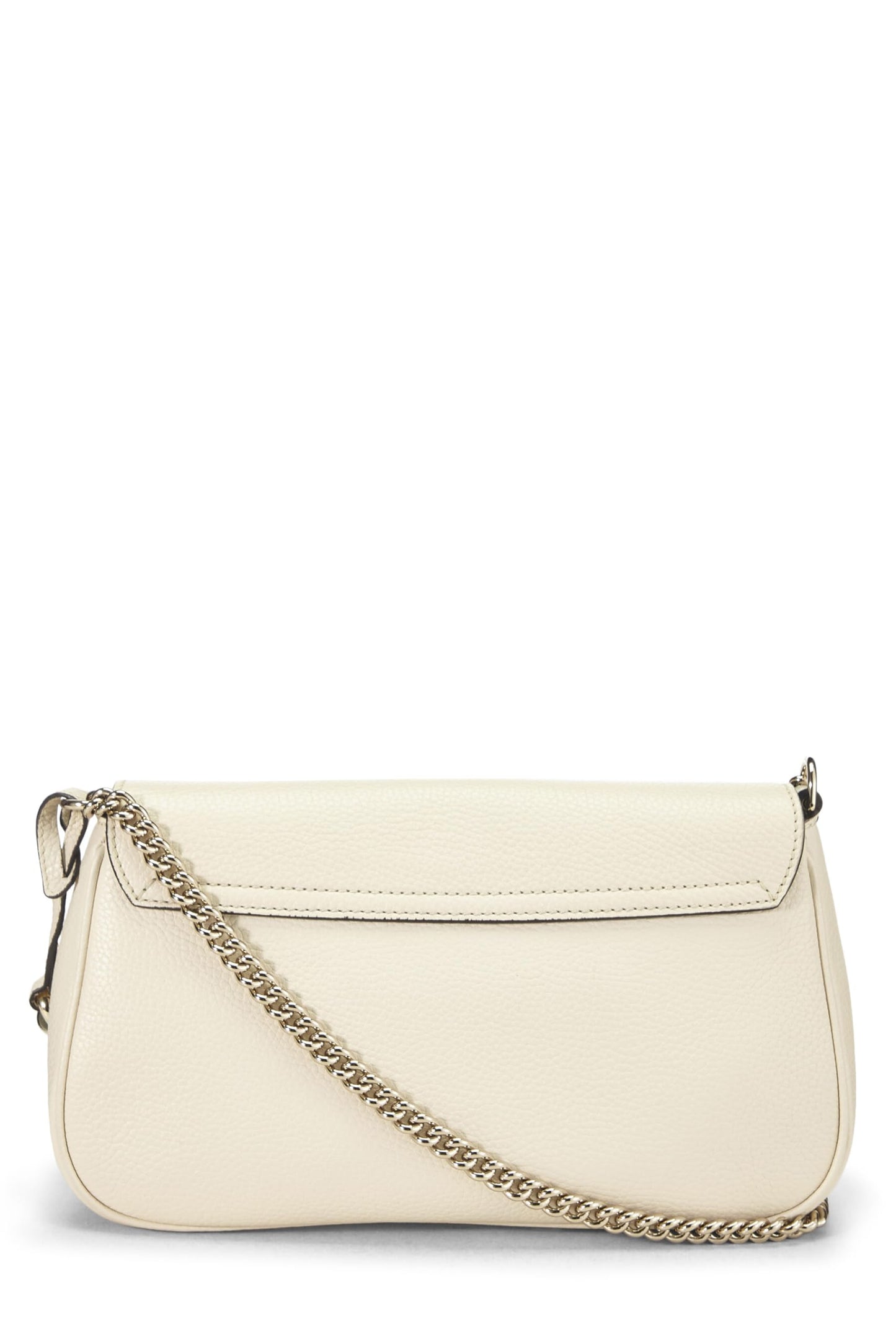 Gucci, Beige Grained Leather Soho Chain Flap Crossbody, Gold