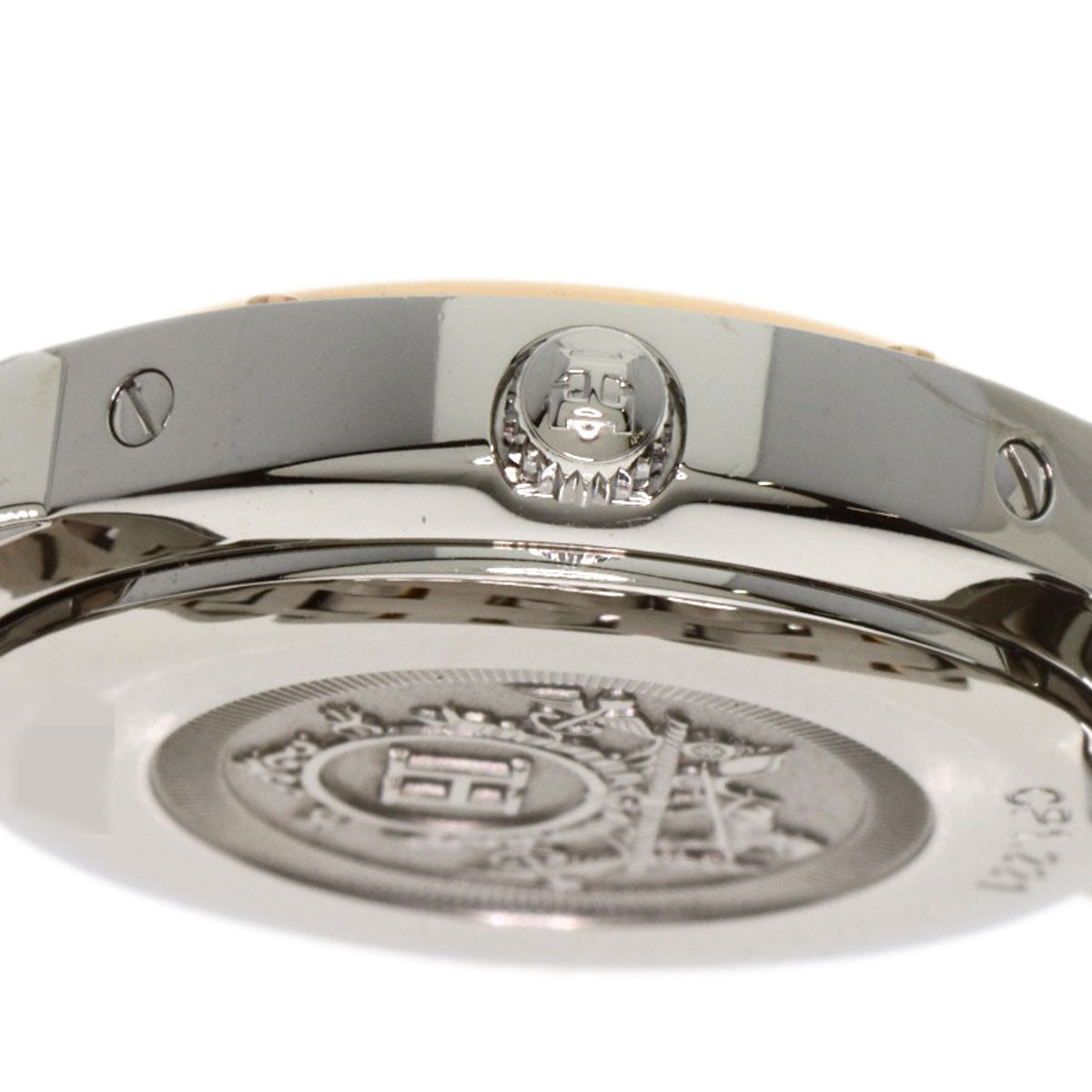 HERMES Watches Quartz CP1.221 Stainless Steel , SSxPGP gold Clipper Classic White shell dial Women  d