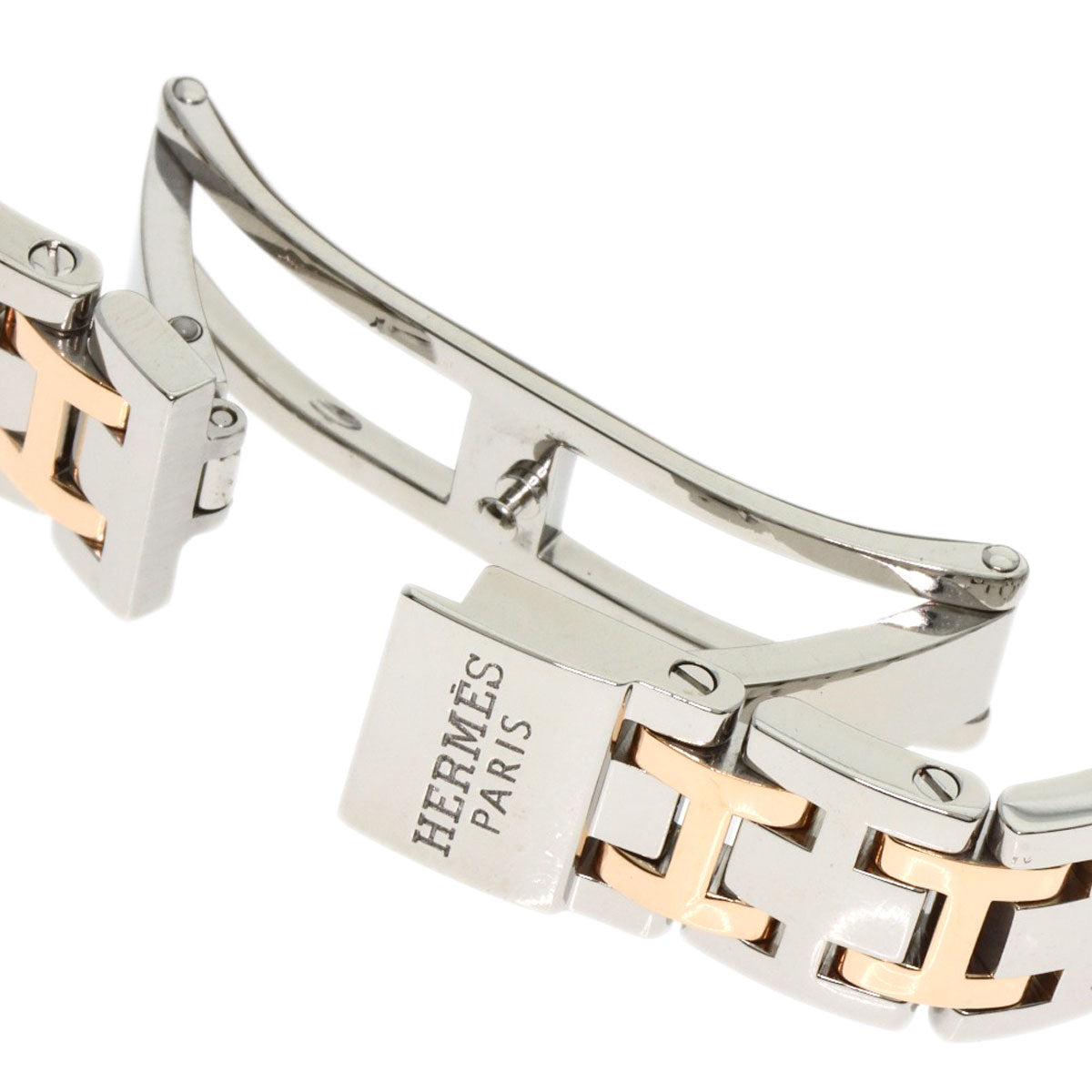 HERMES Watches Quartz CP1.221 Stainless Steel , SSxPGP gold Clipper Classic White shell dial Women  d