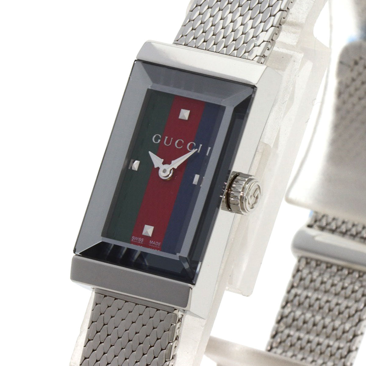 GUCCI Watches Quartz YA147.51 Stainless Steel , Stainless Steel Silver G frame Green x red x blue dial Women  d