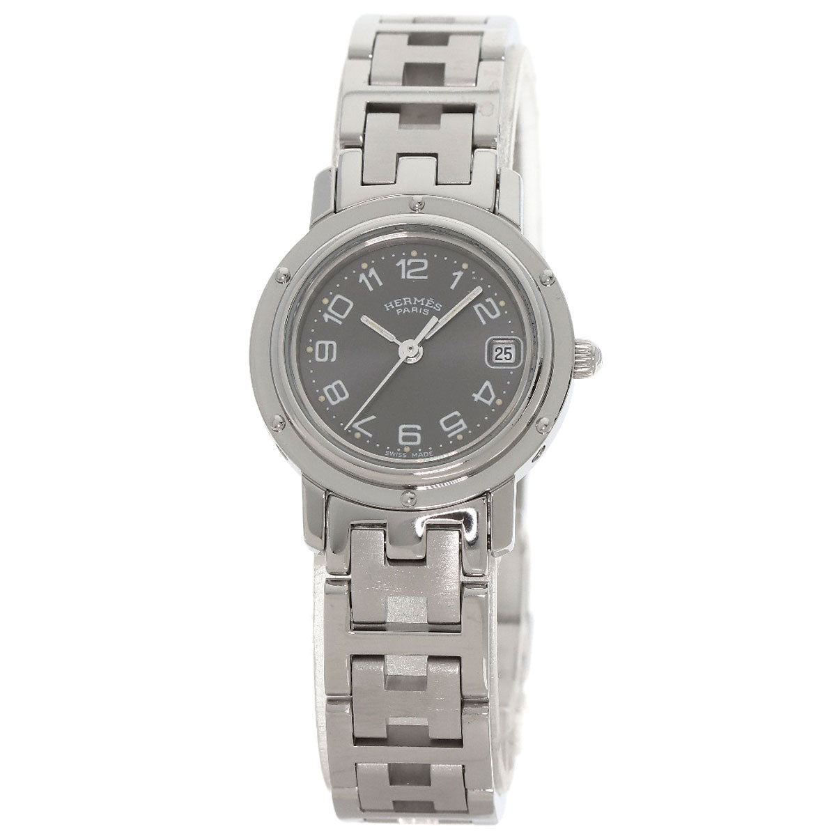 HERMES Watches Quartz CL4.210 Stainless Steel , Stainless Steel Silver Clipper gray dial Women  d