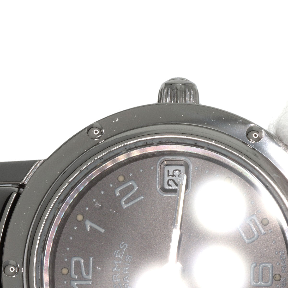 HERMES Watches Quartz CL4.210 Stainless Steel , Stainless Steel Silver Clipper gray dial Women  d