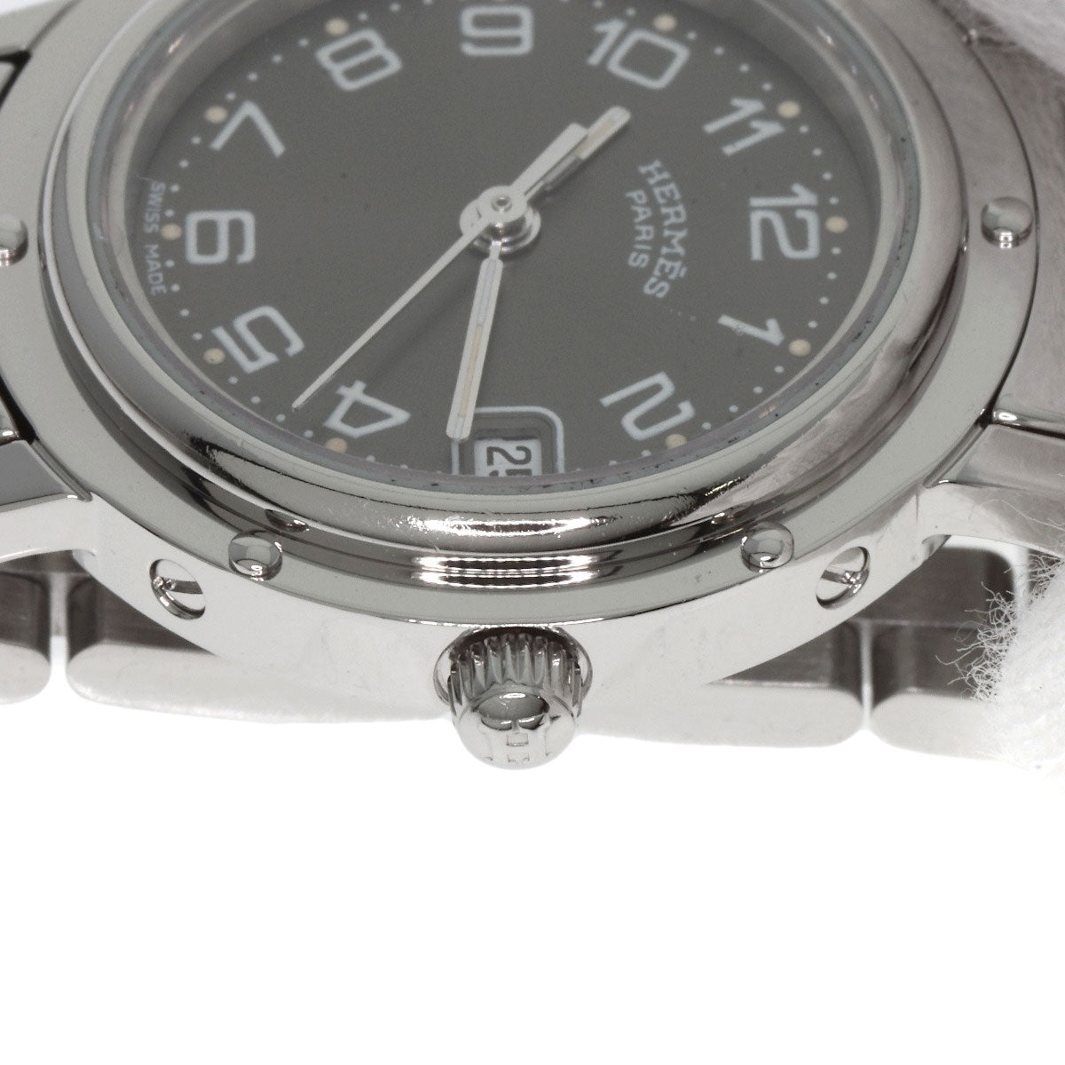 HERMES Watches Quartz CL4.210 Stainless Steel , Stainless Steel Silver Clipper gray dial Women  d