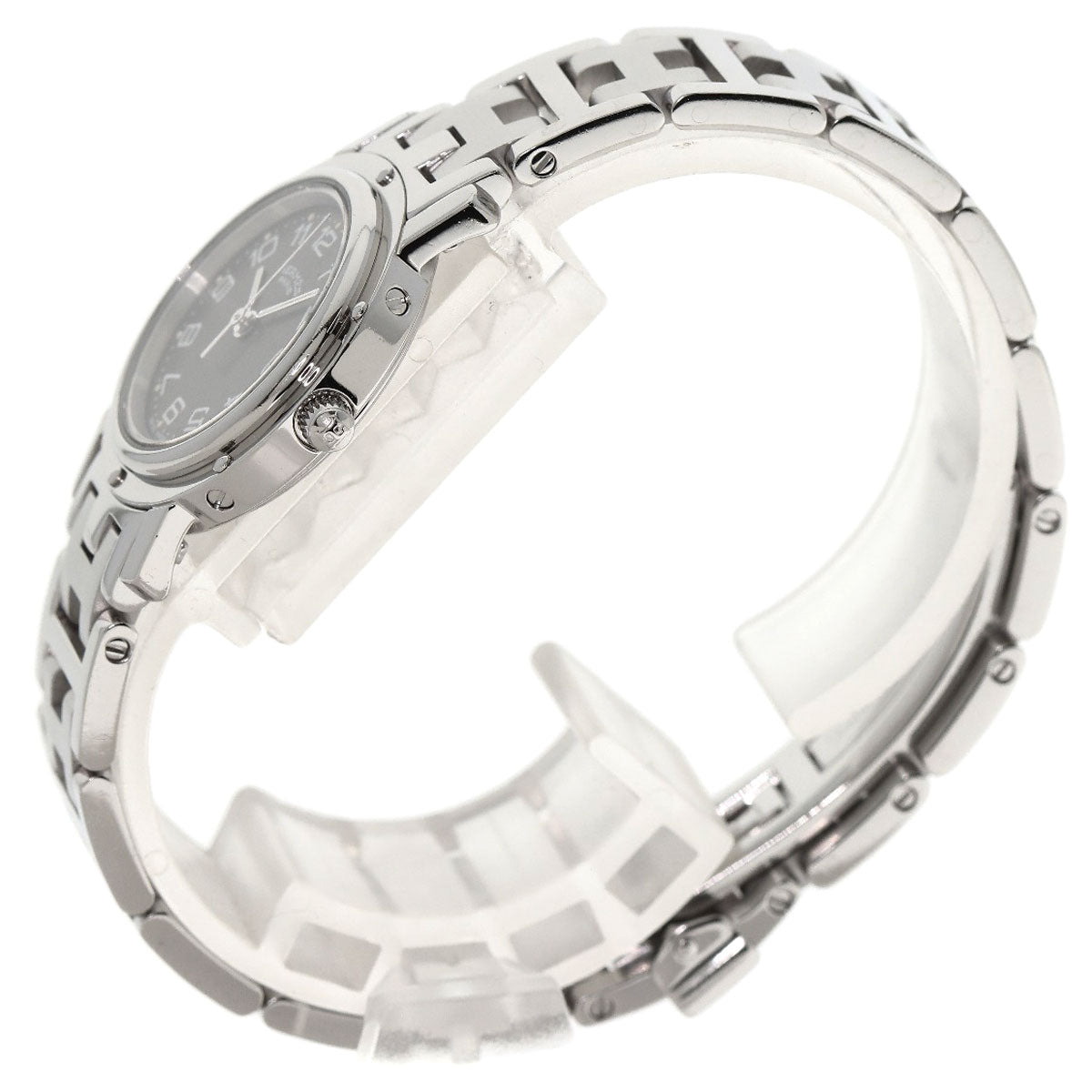 HERMES Watches Quartz CL4.210 Stainless Steel , Stainless Steel Silver Clipper gray dial Women  d