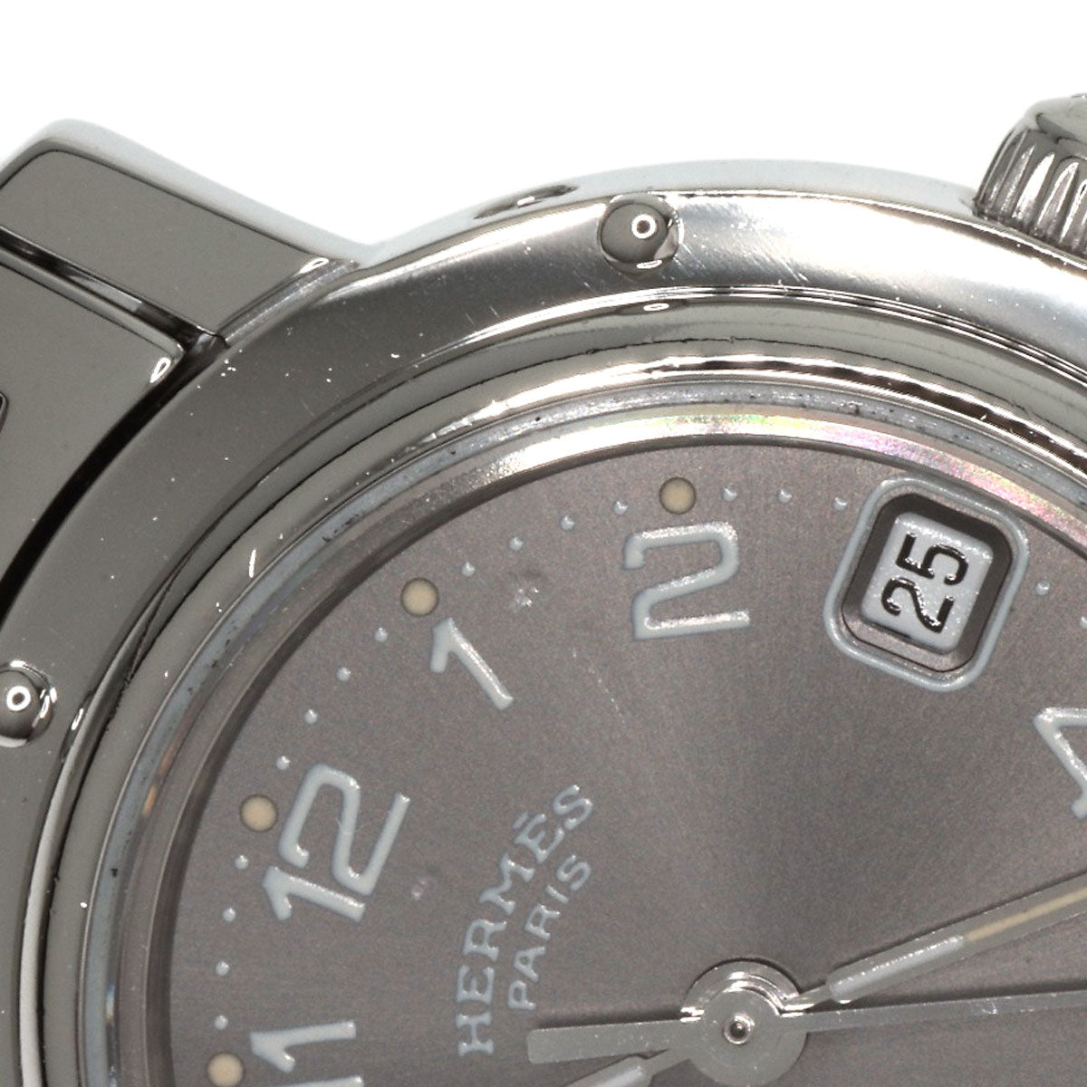 HERMES Watches Quartz CL4.210 Stainless Steel , Stainless Steel Silver Clipper gray dial Women  d