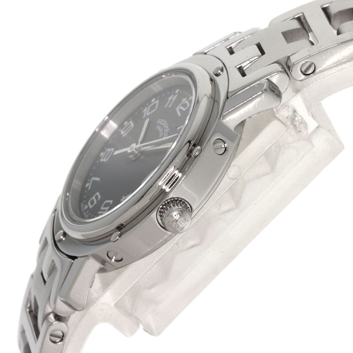 HERMES Watches Quartz CL4.210 Stainless Steel , Stainless Steel Silver Clipper gray dial Women  d