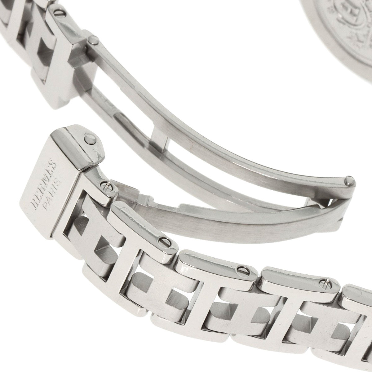 HERMES Watches Quartz CL4.210 Stainless Steel , Stainless Steel Silver Clipper gray dial Women  d