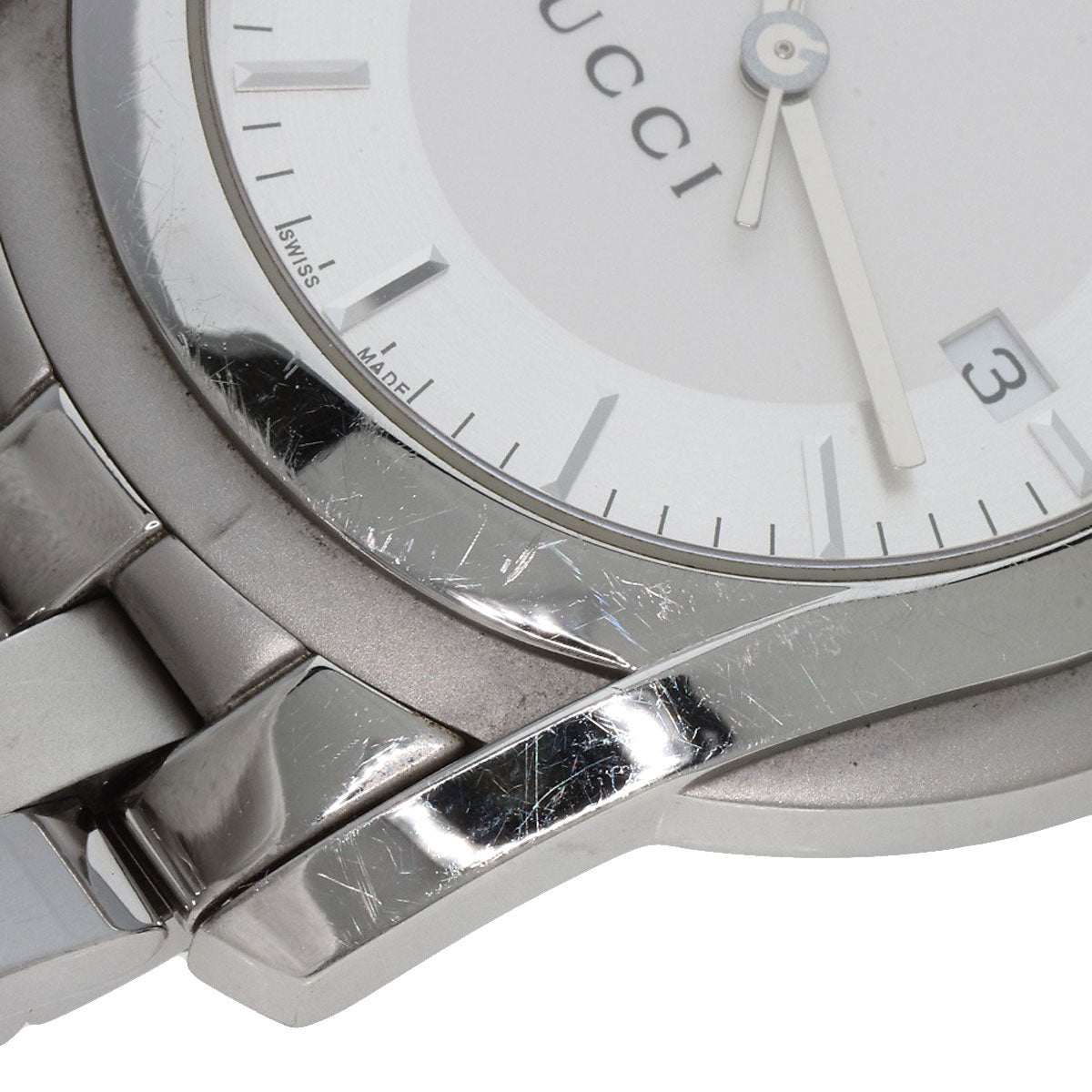 GUCCI Watches Quartz 5500XL Stainless Steel , Stainless Steel Silver Round face Silver dial mens  d