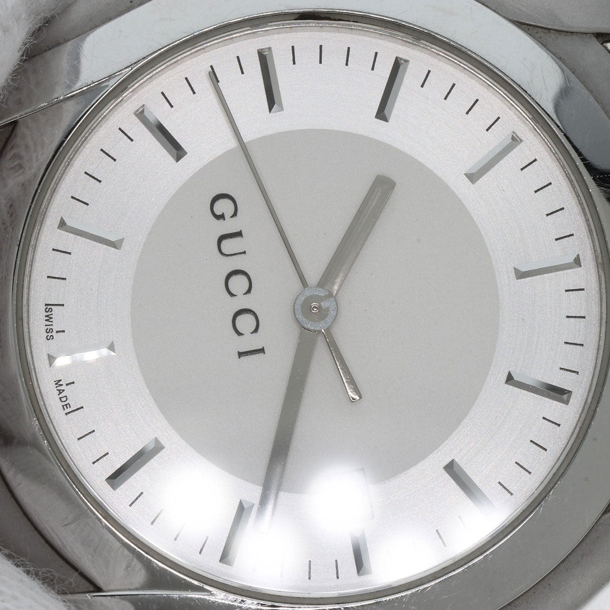 GUCCI Watches Quartz 5500XL Stainless Steel , Stainless Steel Silver Round face Silver dial mens  d