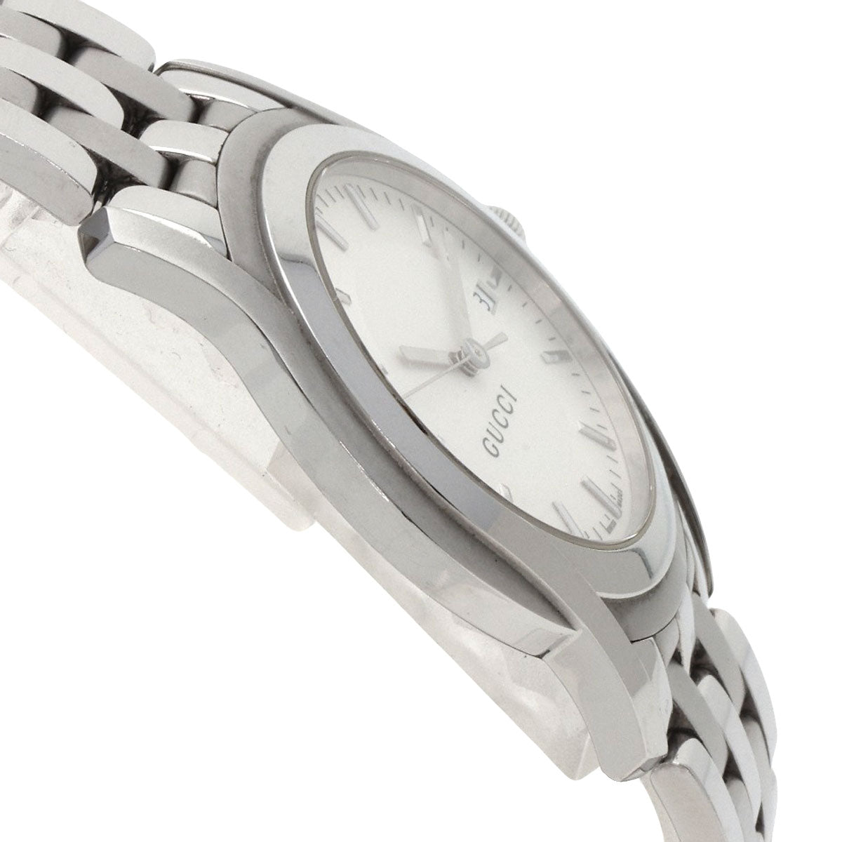 GUCCI Watches Quartz 5500XL Stainless Steel , Stainless Steel Silver Round face Silver dial mens  d