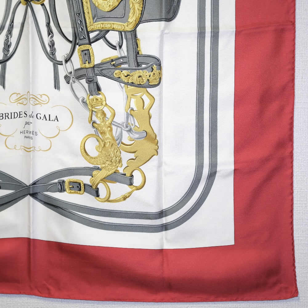 HERMES scarf silk White BRIDES de GALA Carre90 Women  d