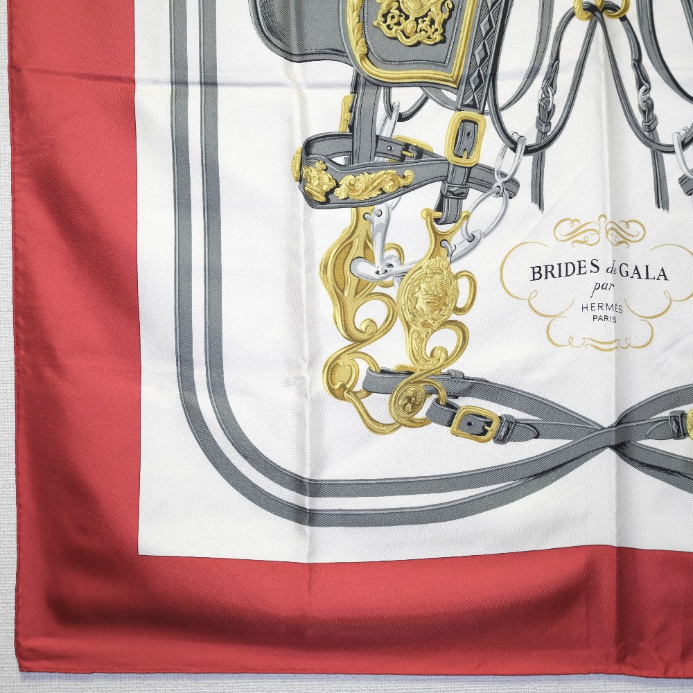 HERMES scarf silk White BRIDES de GALA Carre90 Women  d