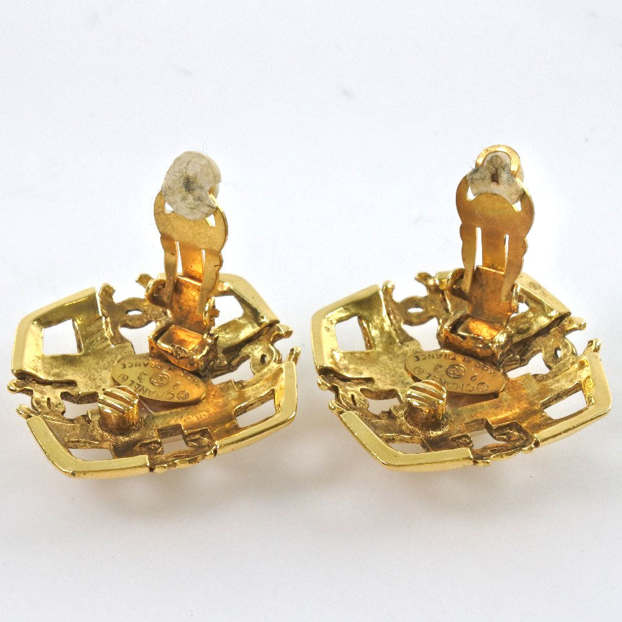 CHANEL Earring Plated Gold gold   COCO Mark Women