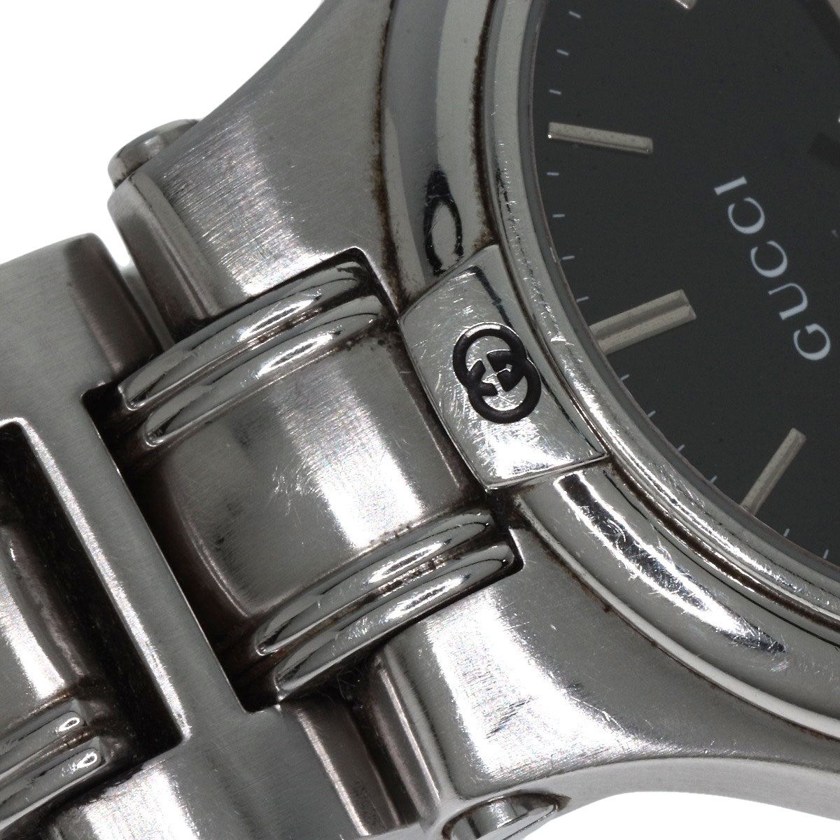 GUCCI Watches Quartz 9040M Stainless Steel , Stainless Steel Silver Double G black dial mens  d